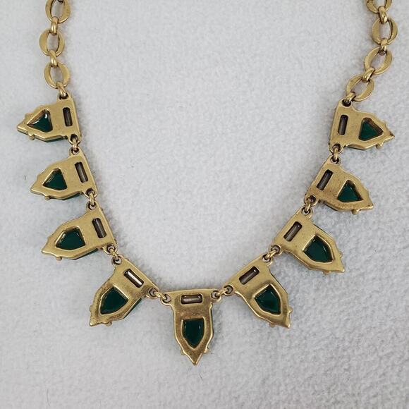 STELLA & DOT Emerald Green Acrylic/Clear Baguette 17" Necklace - Picture 3 of 5